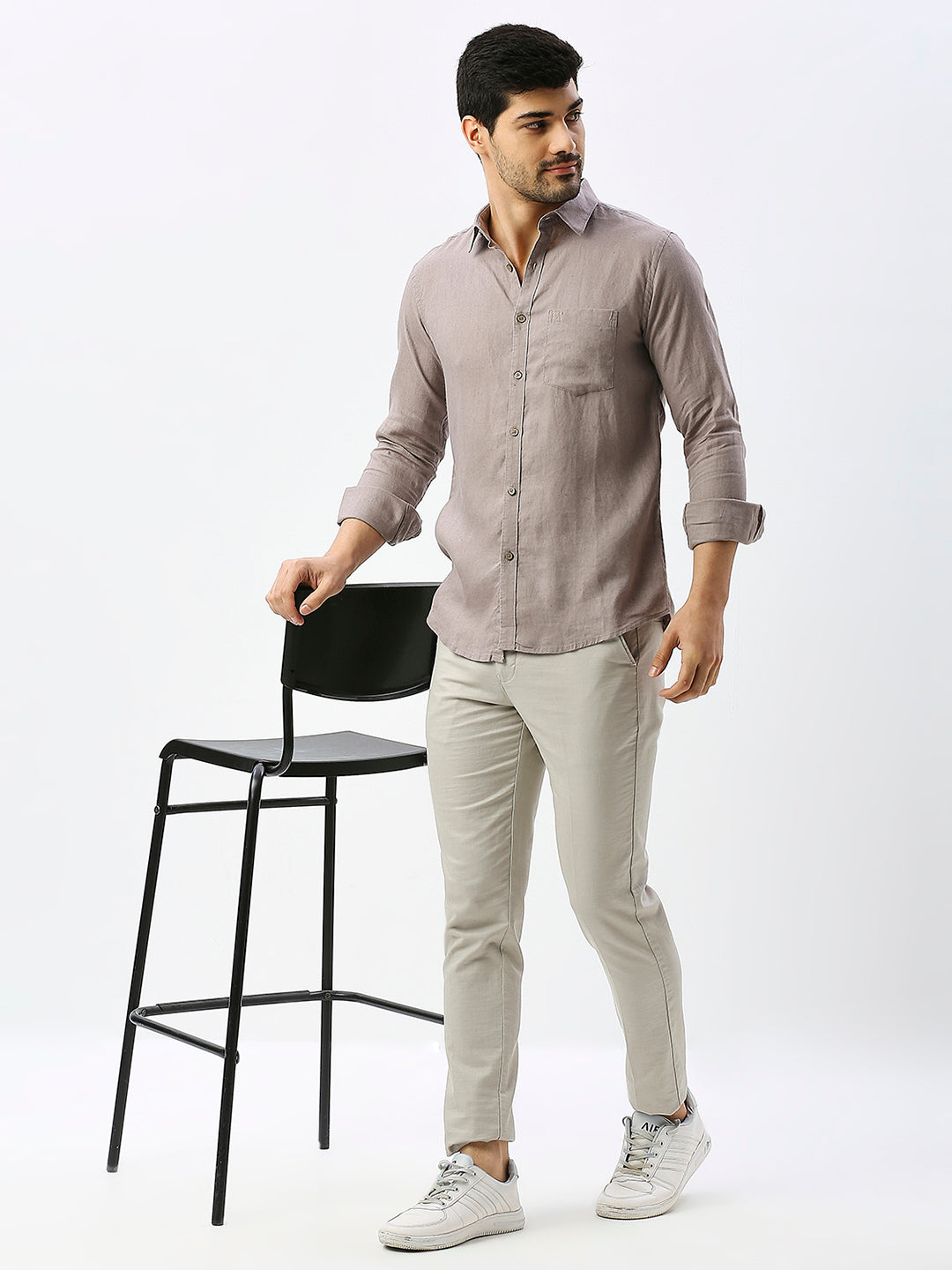 Rustic Khaki Pure Linen Shirt